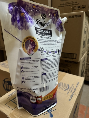 NƯỚC GIẶT COMFORT DƯỠNG VẢI THỜI THƯỢNG (TÍM) 3.1LIT * 4 TÚI