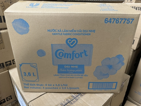 NƯỚC XẢ VẢI COMFORT CHO DA NHẠY CẢM HƯƠNG THƠM DỊU NHẸ  3.6L x 4 TÚI