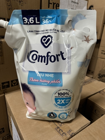 NƯỚC XẢ VẢI COMFORT CHO DA NHẠY CẢM HƯƠNG THƠM DỊU NHẸ  3.6L x 4 TÚI