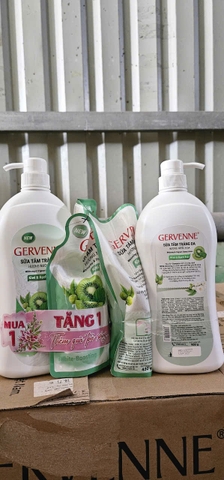 SỮA TẮM GERVENNE XANH LÁ 900G TẶNG TÚI ST 450G) x 12 BỘ