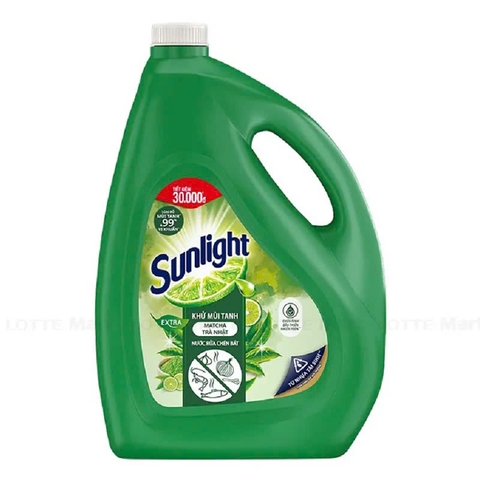 NƯỚC RỬA CHÉN SUNLIGHT TRÀ XANH 3.6KG + NLS 700ML) x 3 BỘ