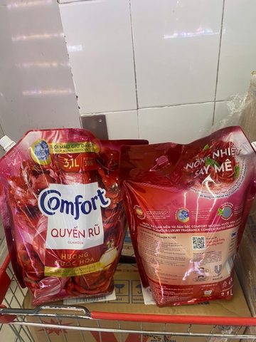 NƯỚC XẢ VẢI  COMFORT Giữ Màu Hương Nước Hoa quyến rũ 3.1L x 4 Túi