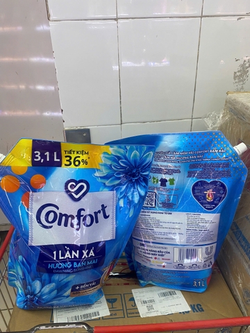NƯỚC XẢ VẢI COMFORT 1 LẦN XẢ HƯƠNG BAN MAI 3.1L x 4 túi
