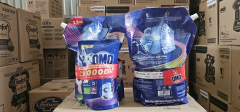 NƯỚC GIẶT OMO CỬA TRƯỚC GIỮ MÀU 3.6KG (1+1 OMO SẠCH BẨN 412G) x 3 BỘ ( NEW )