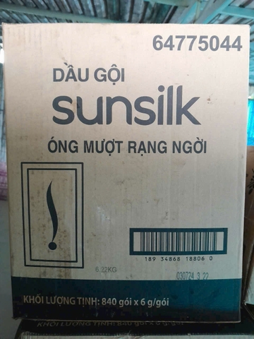 DẦU GỘI SUNSILK ÓNG MƯỢT RẠNG NGỜI  6G x 10 gói x 84 dây