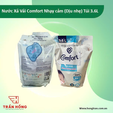 NƯỚC XẢ VẢI COMFORT CHO DA NHẠY CẢM HƯƠNG THƠM DỊU NHẸ 3.6L x 4 túi