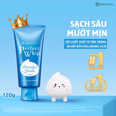 Sữa rửa mặt Senka Xanh Whip x 48 tuýp