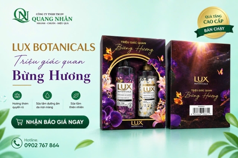 SỮA TẮM LUX BOTANICALS PHONG LAN QUYẾN RŨ (TÍM) 570G + ST LUX 350G x 12 BỘ
