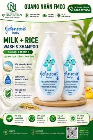 Sữa Tắm Johnson's sữa và gạo 500ML x 12 chai
