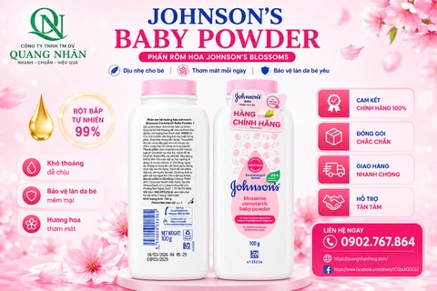Phấn thơm Blossom hương hoa Johnson & Johnson màu hồng 100g * 48chai/Thùng