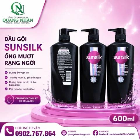 DẦU GỘI SUNSILK ÓNG MƯỢT RẠNG NGỜI 600g/8 Chai
