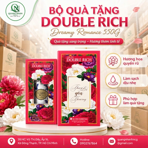 HỘP SỮA TẮM DOUBLE RICH HOA IRIS 550G X 10 BỘ