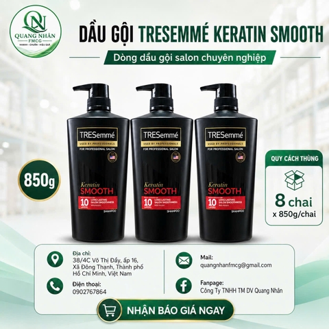 DẦU GỘI TRESEMME For Professional Salon Keratin Smooth 850g x 8 chai