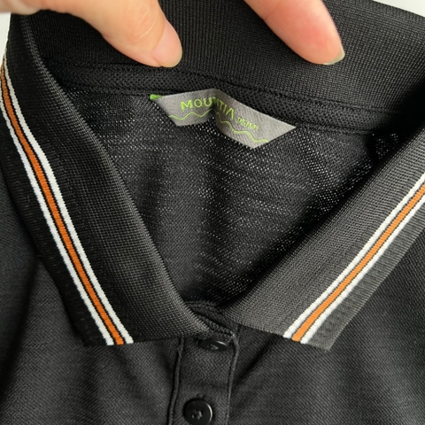 Áo Polo cộc tay nữ Mountia striped neck