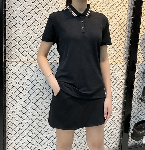 Áo Polo cộc tay nữ Mountia striped neck