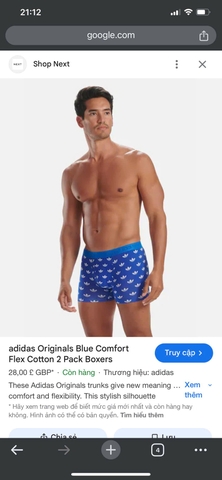Quần Boxer Adidas Cotton
