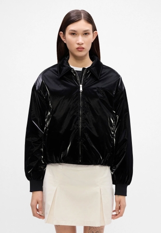 Áo khoác trần bông nữ Calvin dáng crop(logo)