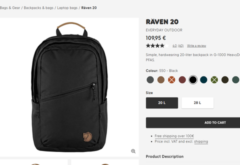 Balo Fjallraven Kanken 20