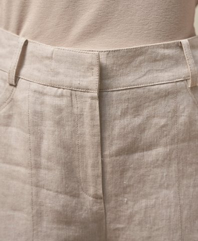 Quần ống rộng vải lanh Olivia Lauren