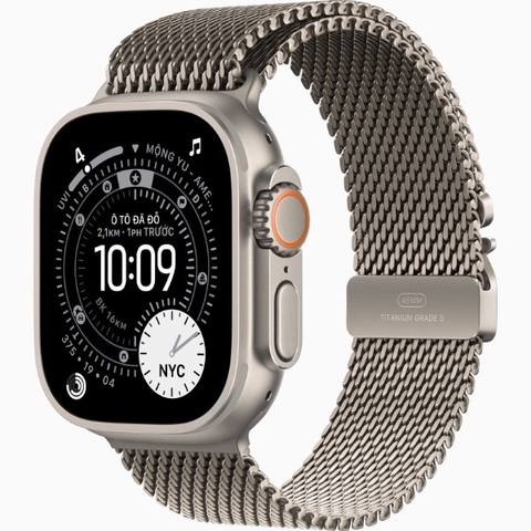 Apple Watch Ultra 3 (GPS + Cellular) 49mm Natural Titanium Case with Titanium Milanese Loop Mới - Apple Chính Hãng