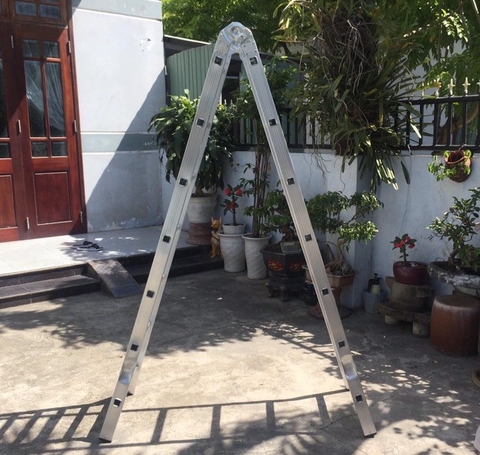 Thang nhôm NiNDA ND-2010 gấp chữ A 3m, duỗi thẳng 6m