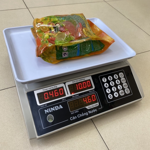 Cân điện tử tính tiền NiNDA SN863 chống nước tải 30kg/5g, cân thủy hải sản, thực phẩm đông lạnh