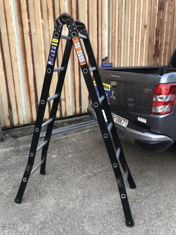 Thang nhôm NiNDA B300 khóa tự động cao chữ A 3m, duỗi thẳng 6m