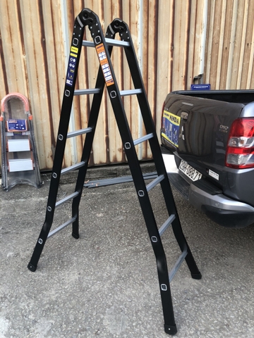 Thang nhôm NiNDA B200 khóa tự động cao chữ A 2m, duỗi thẳng 4m