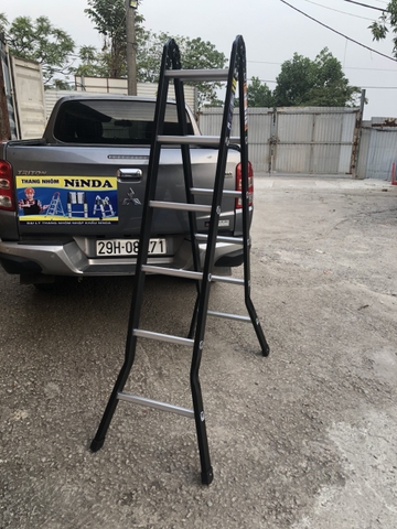 Thang nhôm NiNDA B250 khóa tự động cao chữ A 2,5m, duỗi thẳng 5m