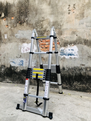 Thang nhôm rút gọn chữ A NiNDA ND-56AI, chiều cao chữ A 2m8
