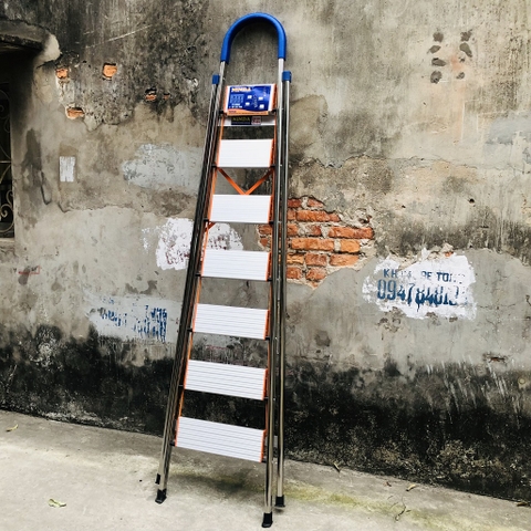 Thang ghế gia đình NiNDA loại 7 bậc, khung inox chắc chắn