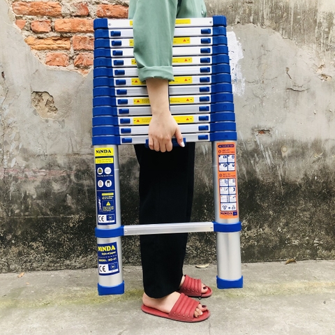Thang nhôm rút gọn NiNDA NK-41 đai xanh cao 4m1