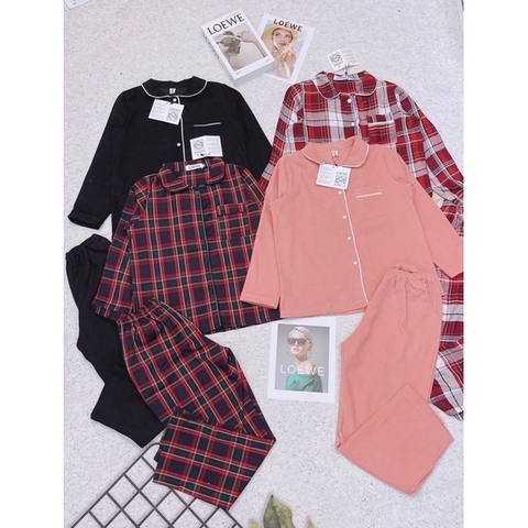 Bộ pijama kẻ túi ngực