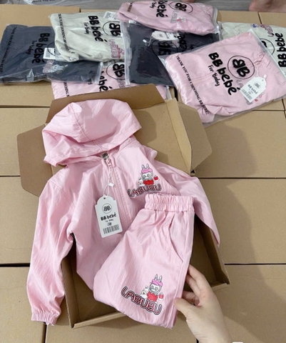 Bn174-Bộ gió thu đông bé gái LABUBU có mũ VNXK