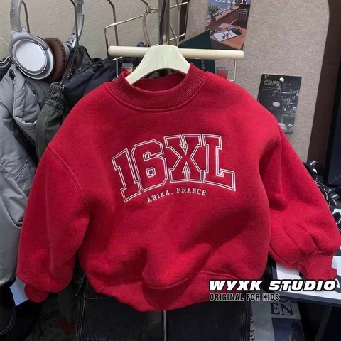 Aokid05- Áo nỉ haida đỏ cho bé size 9-26kg