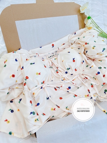 ĐẦM HOA CÚP NGỰC CHUN SAU ĐUÔI CÁ HOẠT TIẾT THÊU