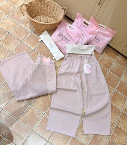 QUAN119- Quần JEANS suông hồng JADEMAISON kèm túi xách