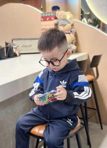 Bn142-Bộ nỉ Das xanh than bé trai