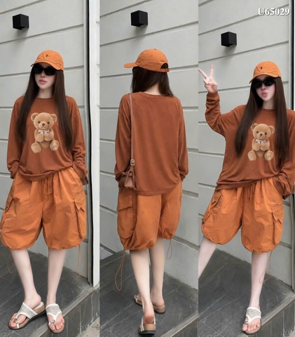 A649- Áo thun giấy cam gấu freesize