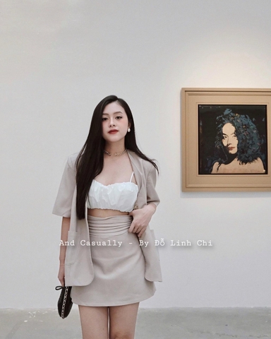 💎SET114- SET BLAZER CHÂN VÁY LI EO KÈM ÁO ☘️