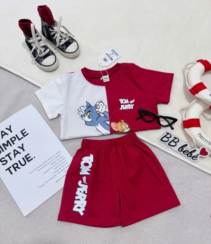 bt556- Bộ Tôm phối đỏ trắng chất coton