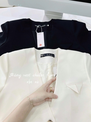 A393- Áo vest blazer cộc tay công sở 2 màu