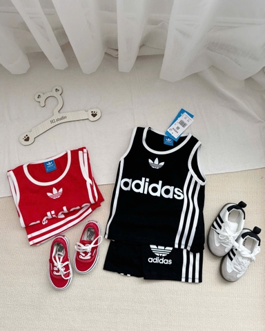 CB245- Combo 2 bộ balo ĐÁT viền sọc đỏ- đen