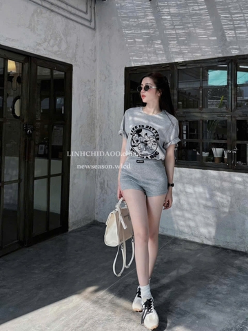 CB237- Combo 2 quần đùi, quần short ôm thêu đen xám