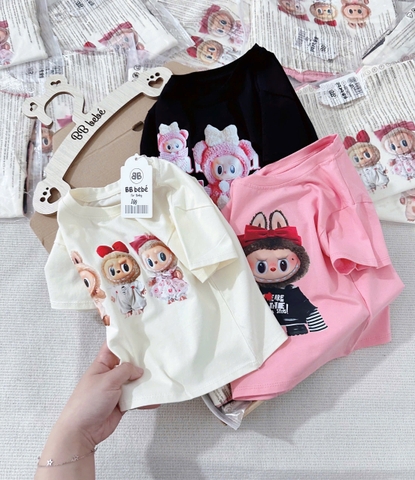 CB211- Combo 3 áo labubu cotton cổ tròn