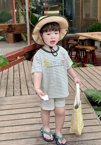 BT902-Combo 3 bộ thun cộc tay khủng long cho bé trai 9-26kg