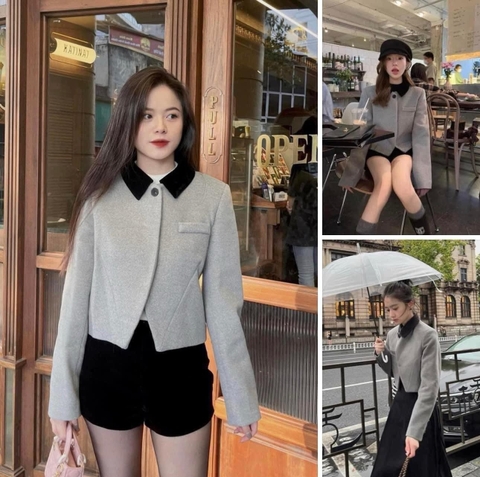 A027- ÁO DẠ PHỐI CỔ VẠT CHÉO 💎