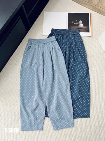 QUAN038-Quần baggy bo ống chấm bi