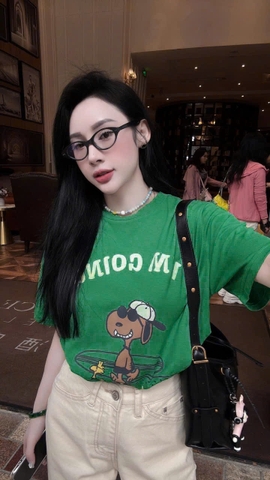 ☘️ A248-ÁO COTTON  XANH LÁ HAWAI I AM GOING☘️