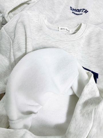 Set809 Bộ mặc nhà áo nỉ màu xám phối quần bo ống